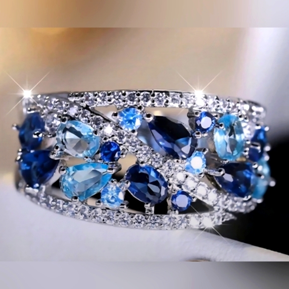 JTV Jewelry - ✨️Elegant Denkay Silver~Blue Gemstone Ring Sz 7 🔷️ NWOT🔷️